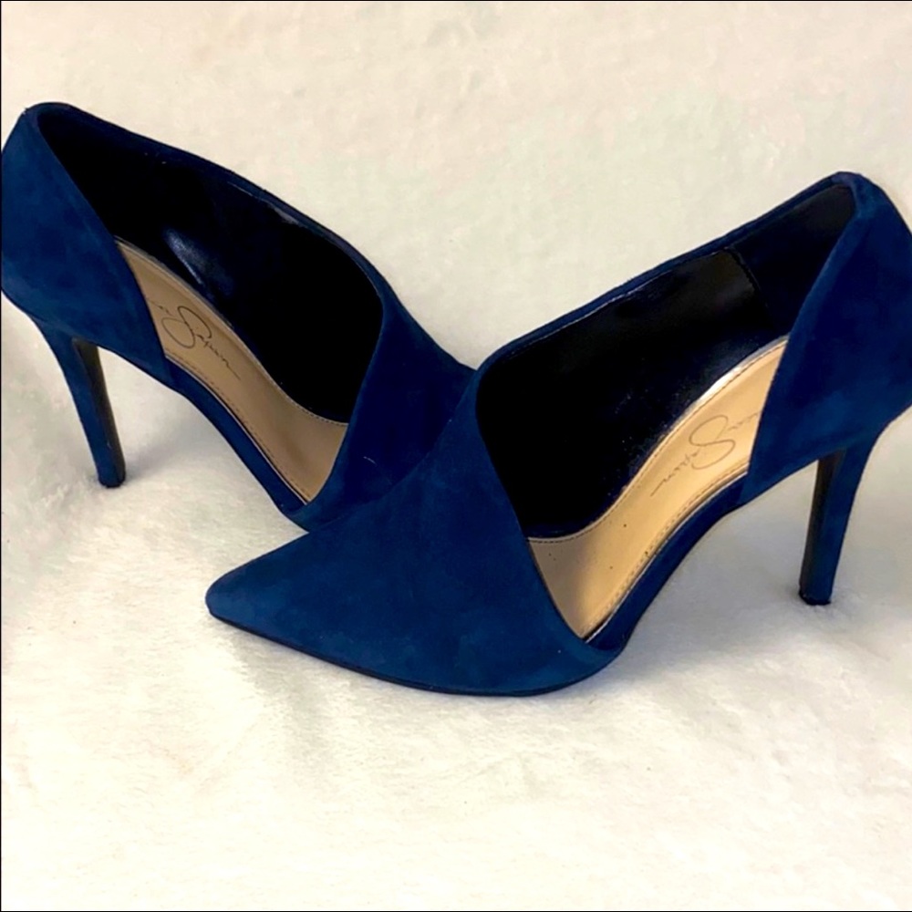 Jessica Simpson Blue Suede Heels Size 8.5
